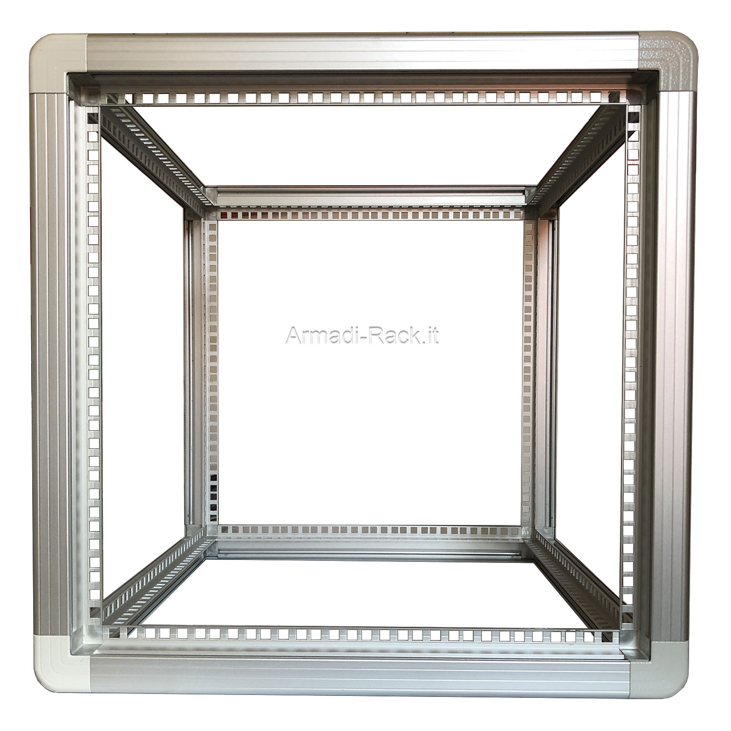 Open frame in alluminio anodizzato, telaio rack a 4 profili 19